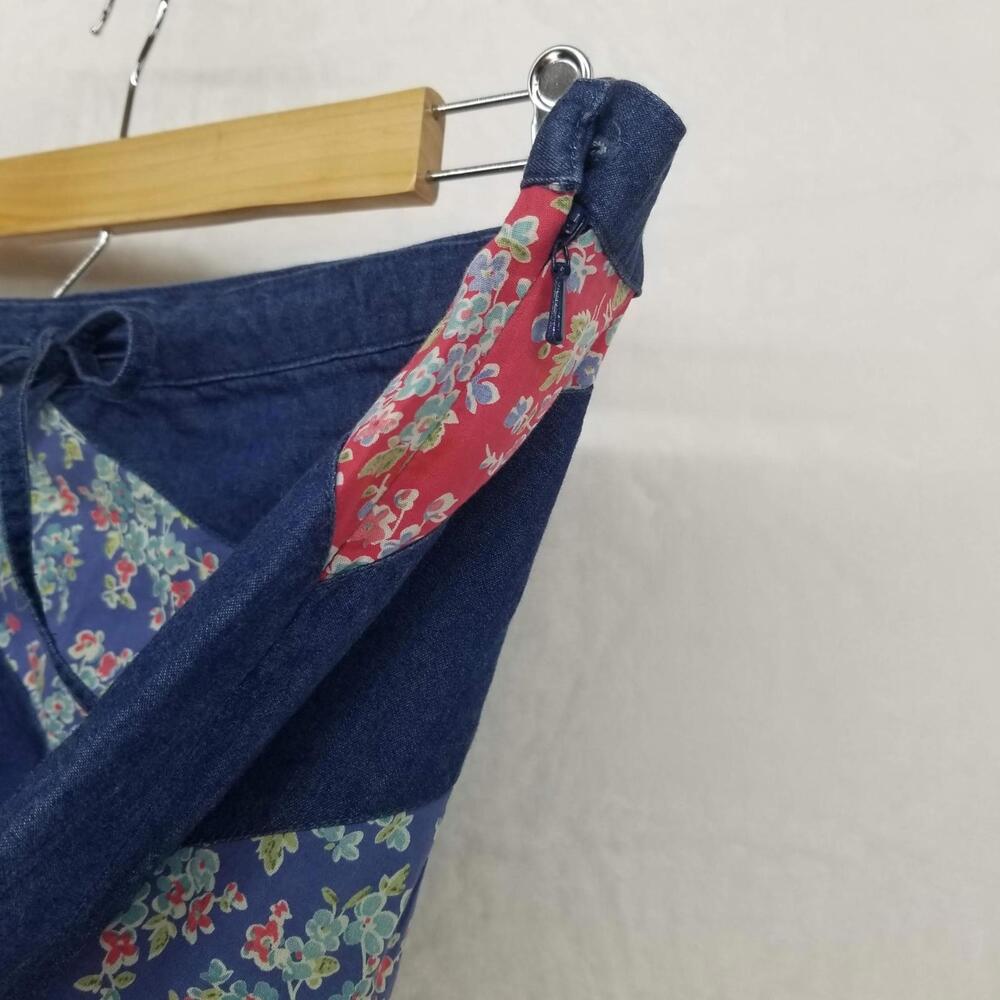 Crazy‎ Horse Cottage Floral Chambray Skirt Womens 14 Blue Pink - Picture 7 of 11